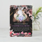 Osterhasen, Blumensträuße Ei Einladung (Stehend Vorderseite)