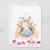 Osterhasen, Blumensträuße Ei Einladung (Rückseite)