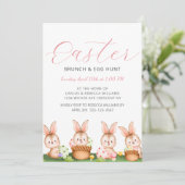 Osterhasen Brunch Egg Hunt Einladung (Stehend Vorderseite)