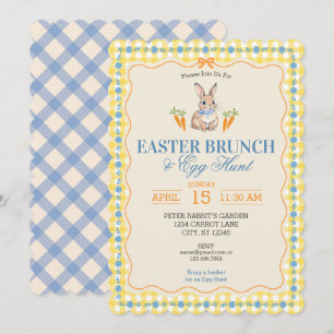 Osterhasen-Brunch-Eier-Such-Feier (gelb) Einladung