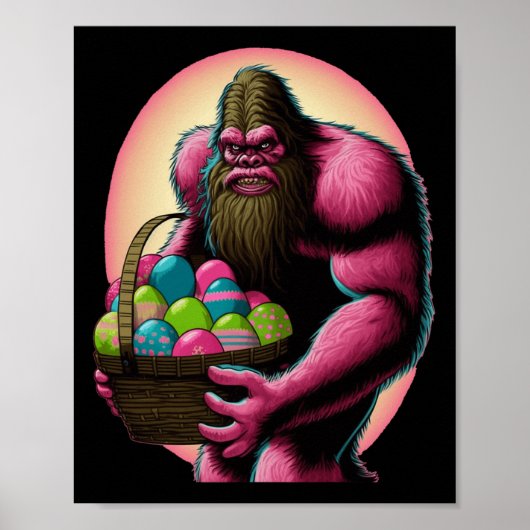 Osterhasen Bunny mit Ostern Eierkörbchen Spaß für Poster (Vorne)