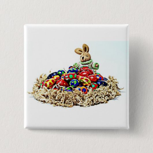 Osterhasen Candy Nest Button (Vorderseite)