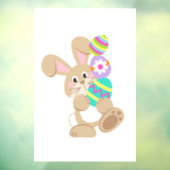 Osterhasen, der Eier transportiert, Design-Rectang Fensteraufkleber (Blatt 3)