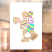 Osterhasen, der Eier transportiert, Design-Rectang Fensteraufkleber (Blatt 2)