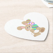 Osterhasen, der Eier transportiert Untersetzer (angewinkelt)