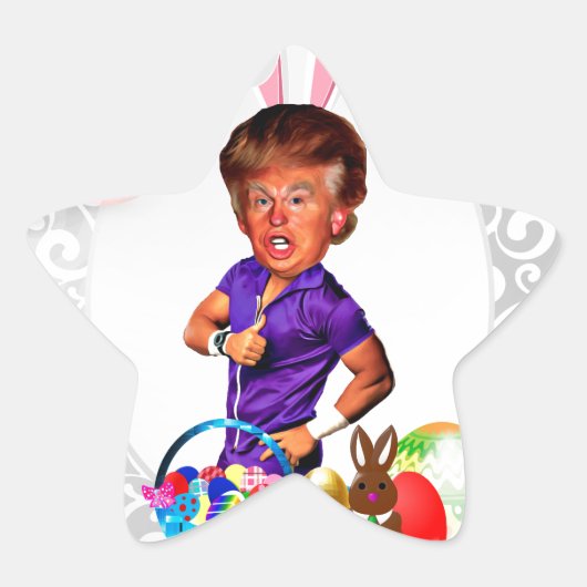 Osterhasen-Donald-Trump Stern-Aufkleber (Vorderseite)