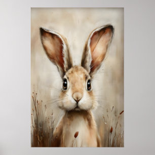Osterhasen-Druck, Frühling-Häschen Cottagecore Poster