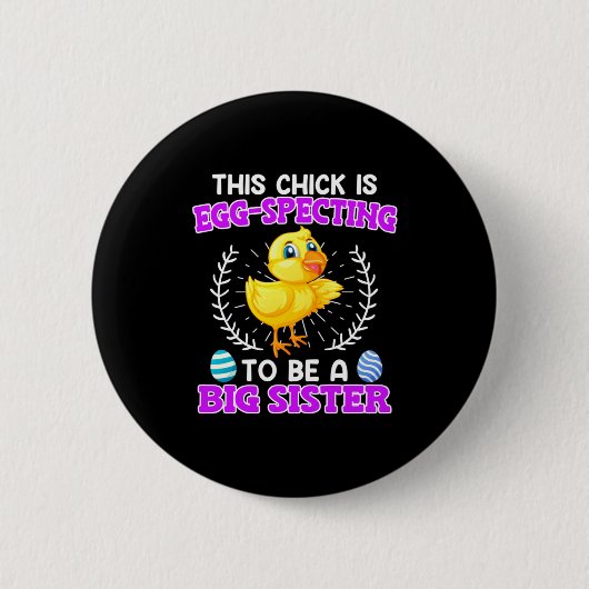 Osterhasen-Ei-Erwartung Baby-Illustration Button (Vorderseite)