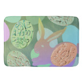 Osterhasen-Eier auf blau-grün Badematte (Vorderseite)