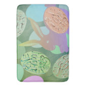 Osterhasen-Eier auf blau-grün Badematte (Vorderseite Vertikal)