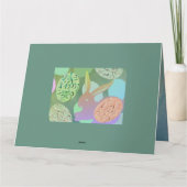 Osterhasen-Eier auf blau-grün Karte (Rückseite)