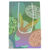 Osterhasen-Eier auf blau-grün Mittlere Geschenktüte (Rückseite)