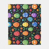 Osterhasen-Eier & Blumen im Regenbogen-Look Fleecedecke (Vorderseite)