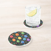 Osterhasen-Eier & Blumen im Regenbogen-Look Getränkeuntersetzer (Seite)