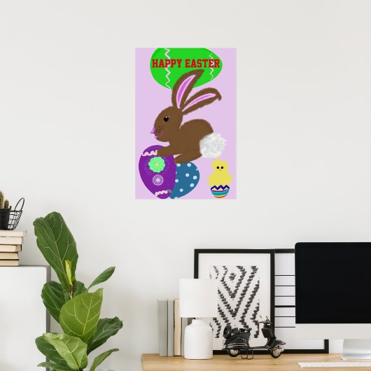 Osterhasen-Eier-Feiertagsplakat Poster (Heimbüro)