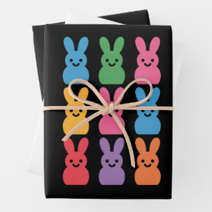 Osterhasen-Eier Kariert Leopard Geschenkpapier Set