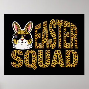 Osterhasen-Eier Kariert Leopard T-Shirt Poster