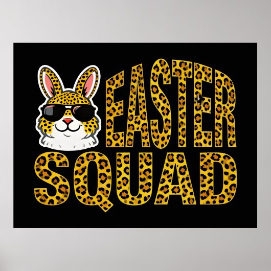 Osterhasen-Eier Kariert Leopard T-Shirt Poster (Vorne)