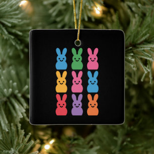 Osterhasen-Eier Karierter Leopard Keramikornament