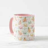 Osterhasen-Eier & Karotten Wasserfarben-Muster Tasse (Vorderseite Links)