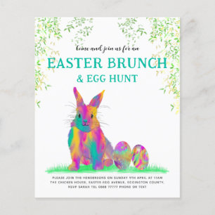 Osterhasen-Eier-Suche-Brunch Bunter Hase Budget Flyer