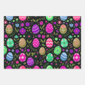 Osterhasen-Eier und Blumen im Regenbogen Geschenkpapier Set (Vorderseite 3)