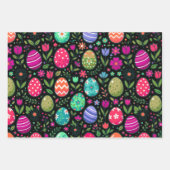 Osterhasen-Eier und Blumen im Regenbogen Geschenkpapier Set (Vorderseite 2)