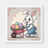 Osterhasen-Eier und Rollkarren Magnet (Vorne)