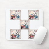 Osterhasen-Eier und Rollkarren Mousepad (Mit Mouse)