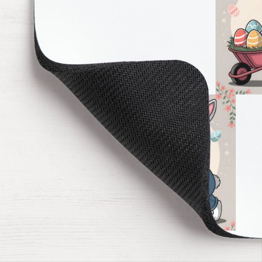 Osterhasen-Eier und Rollkarren Mousepad (Ecke)