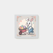 Osterhasen-Eier und Rollkarren Post-it Klebezettel (Vorderseite)