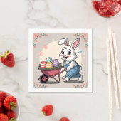 Osterhasen-Eier und Rollkarren Serviette (Beispiel)