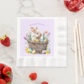 Osterhasen-Eierkorb Frühhlingstulpen Serviette (Beispiel)