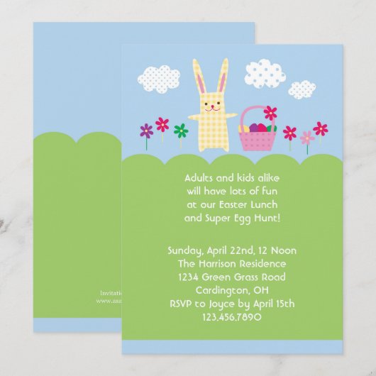 Osterhasen-Einladung Einladung (Vorne/Hinten)