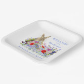 Osterhasen Eizelljagd Flora Willkommen Pappteller (Gewinkelt)