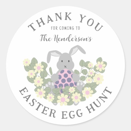 Osterhasen Eizelljagd Frühlingsflora Danke Runder Aufkleber (Vorderseite)