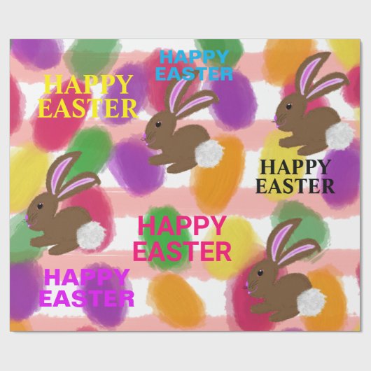 Osterhasen-farbige Eier Geschenkpapier (Flach)