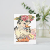 Osterhasen flauschige Ente Postkarte (Stehend Vorderseite)