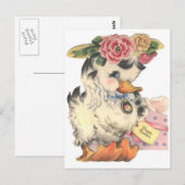 Osterhasen flauschige Ente Postkarte (Vorne/Hinten)