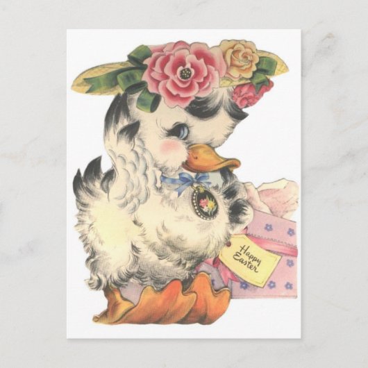Osterhasen flauschige Ente Postkarte (Vorderseite)