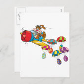 Osterhasen-Flugzeug Feiertagspostkarte (Vorne/Hinten)