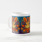 Osterhasen - Folklorekunst - Ostern Kaffeetasse (Vorderseite Links)