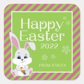 Osterhasen-Geschenksticker & Labels Quadratischer Aufkleber (Vorderseite)