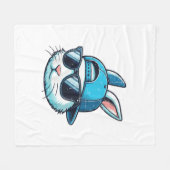 Osterhasen-Gesicht-Baseballcap-Sonnenbrille-Hase B Fleecedecke (Vorderseite (Horizontal))