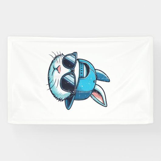Osterhasen-Gesicht Baseballkappe Sonnenbrille Hase Banner (Horizontal)