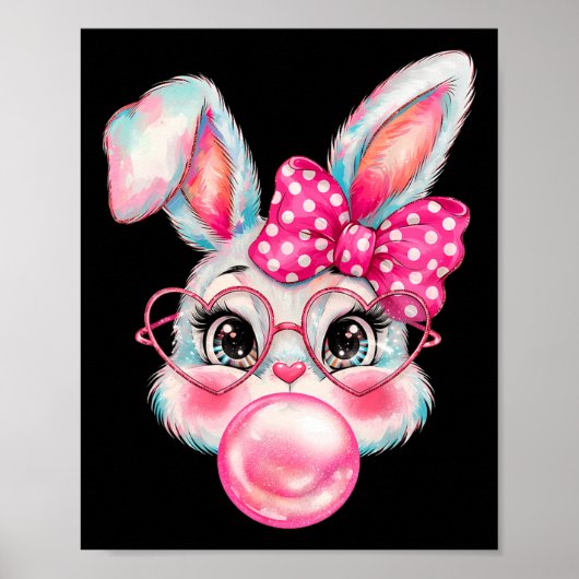 Osterhasen-Gesicht Mädchen Coquette Ostern Kinder Poster (Vorne)