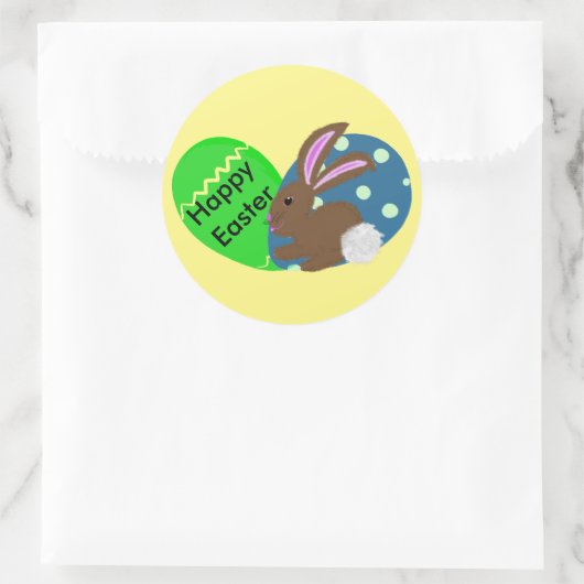 Osterhasen Grüne Ostereier Runder Aufkleber (Tasche)