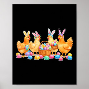 Osterhasen-Hase-Hühnerliebhaber-Huhn-Mama Poster