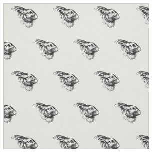 Osterhasen-Hase-Kaninchen-Vintage Illustration Stoff