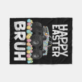 Osterhasen-Hasen-Happy-Oster-Monster  Fleecedecke (Vorderseite (Horizontal))